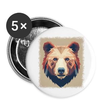 birthday grumbler awesome gift bday panda bear - Buttons klein 25 mm (5er Pack) - Weiß - Vorne