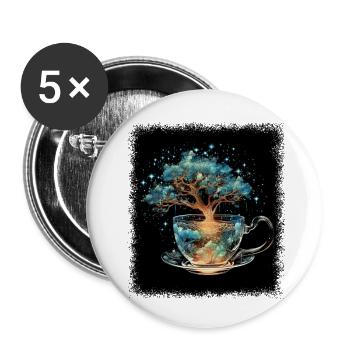citation cadeau d’anniversaire idée bubble tea time - Lot de 5 petits badges (25 mm) - blanc - Devant