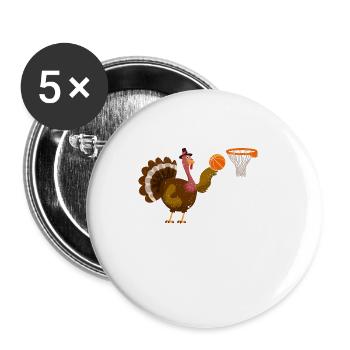 Jour de Thanksgiving Entraîneur des joueurs de basket-ball de la Turquie - Lot de 5 petits badges (25 mm) - blanc - Devant