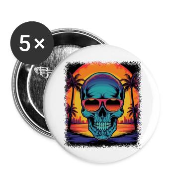 Exoskeletal Fuck You Love Skull Gift Geek - Buttons small 1''/25 mm (5-pack) - white - Front