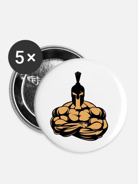 strong spartan - Buttons klein 25 mm (5er Pack) - Weiß