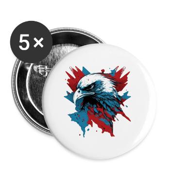 Patriotic Eagle - Buttons small 1''/25 mm (5-pack) - white - Front