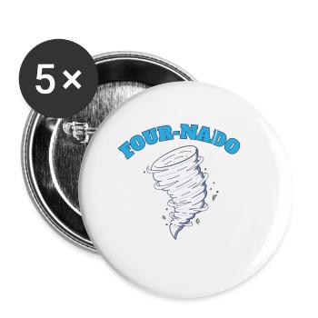 4 Year Old 4th Birthday Tornado Theme Fournado - Buttons small 1''/25 mm (5-pack) - white - Front