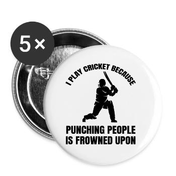 Kricket Cricket Kricketmannschaft Kricketteam - Buttons klein 25 mm (5er Pack) - Weiß - Vorne