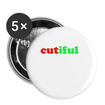 Cutiful My Blend Between Cute and Beautiful - Buttons small 1''/25 mm (5-pack) - white - Front
