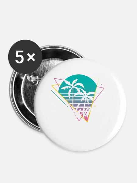 hawaii - Buttons klein 25 mm (5er Pack) - Weiß