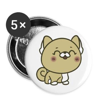 Süßer Hundewelpe - Buttons klein 25 mm (5er Pack) - Weiß - Vorne