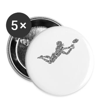 Receiver Word Cloud Football Sports Fan Football - Buttons klein 25 mm (5er Pack) - Weiß - Vorne