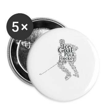 Hockey Wort Cloud Hockey Sport Fan Boys Hockey - Buttons klein 25 mm (5er Pack) - Weiß - Vorne