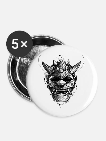 Maskerade - Buttons klein 25 mm (5er Pack) - Weiß