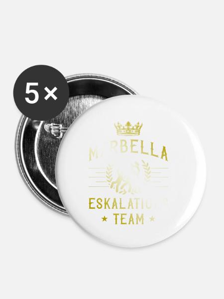Marbella Eskalation - Buttons klein 25 mm (5er Pack) - Weiß