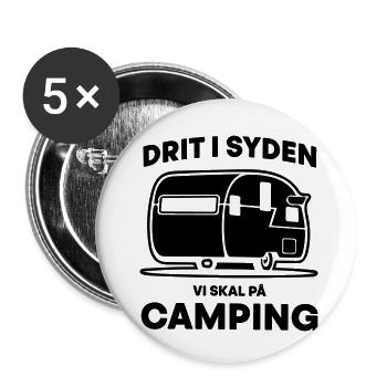 Scheiße, im Süden werden wir campen - Buttons klein 25 mm (5er Pack) - Weiß - Vorne