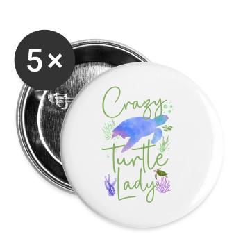 Sea Turtle Tortoise Watercolor - Buttons klein 25 mm (5er Pack) - Weiß - Vorne
