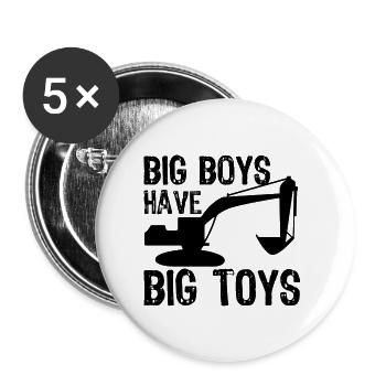 Baggerfahrer - Buttons klein 25 mm (5er Pack) - Weiß - Vorne