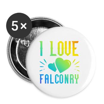 J’adore la fauconnerie - Lot de 5 petits badges (25 mm) - blanc - Devant