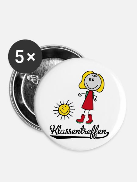 Klassentreffen - Buttons klein 25 mm (5er Pack) - Weiß