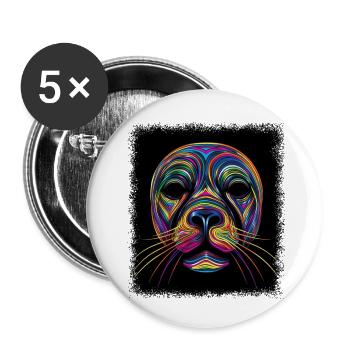 digital art animals kawaii funny sayings sea lion - Buttons klein 25 mm (5er Pack) - Weiß - Vorne