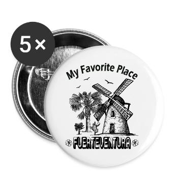 My Favorite Place Fuerteventura Dream Island - Buttons small 1''/25 mm (5-pack) - white - Front