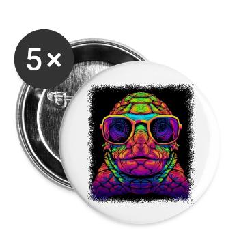 animal defense geek wave dorsal carapace - Buttons small 1''/25 mm (5-pack) - white - Front