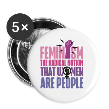 Feminist Feminism The Radical - Buttons small 1''/25 mm (5-pack) - white - Front