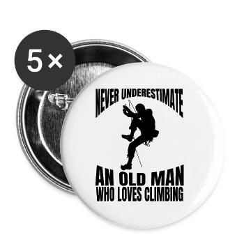 Kletterer Berg Bergklettern Klettern Bergsteigen - Buttons klein 25 mm (5er Pack) - Weiß - Vorne