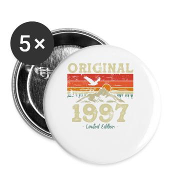 Geburtstagsgeschenk 1997 26/27 Jahre - Buttons klein 25 mm (5er Pack) - Weiß - Vorne