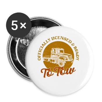 Officially Licensed & Ready To Tow Trucking Tow Tr - Buttons klein 25 mm (5er Pack) - Weiß - Vorne