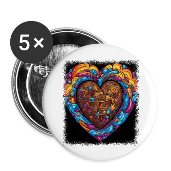 Idée cadeau gâteau au chocolat blague amusante dictons drôles - Lot de 5 petits badges (25 mm) - blanc - Devant