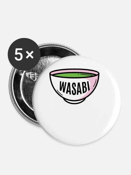 Wasabi - Buttons klein 25 mm (5er Pack) - Weiß