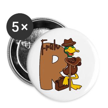 Frührente Rente R Ente Frührentnerin Frührentner - Buttons klein 25 mm (5er Pack) - Weiß - Vorne
