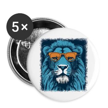Animal Design Geek 1979 Vintage Gift Mammal Big - Buttons small 1''/25 mm (5-pack) - white - Front
