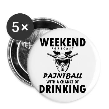 Paintball Airsoft - Buttons small 1''/25 mm (5-pack) - white - Front