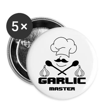 Maître de l’ail - Lot de 5 petits badges (25 mm) - blanc - Devant
