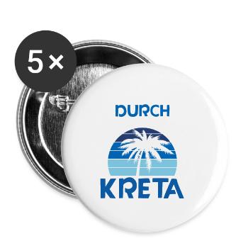 Kreta - Buttons klein 25 mm (5er Pack) - Weiß - Vorne