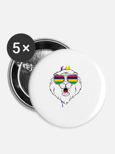 Mauritius - Buttons klein 25 mm (5er Pack) - Weiß