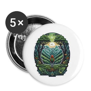Nature love - Buttons small 1''/25 mm (5-pack) - white - Front