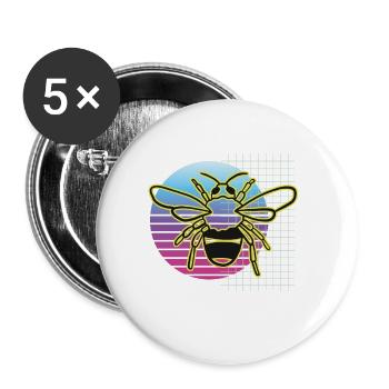 Bee for beekeepers and beekeepers - Buttons small 1''/25 mm (5-pack) - white - Front