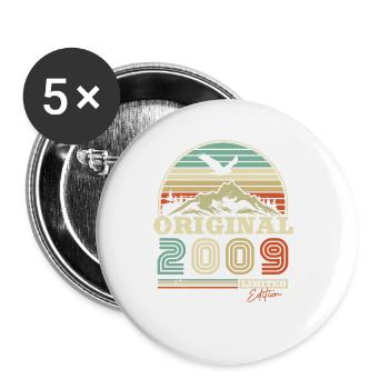 Birthday Gift Mountain and Eagle Vintage 2009 - Buttons small 1''/25 mm (5-pack) - white - Front