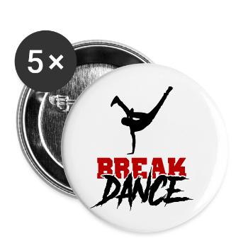 Break Dance 01 - Buttons small 1''/25 mm (5-pack) - white - Front