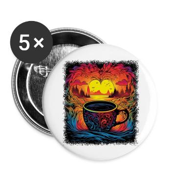 Happy Peace Symbol Gift Idea Pride Hippie Joke - Buttons small 1''/25 mm (5-pack) - white - Front