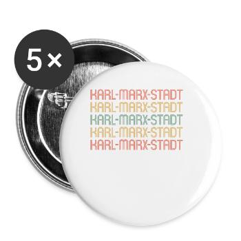 Karl Marx Habitants de Karl Marx City - Lot de 5 petits badges (25 mm) - blanc - Devant