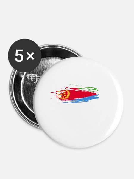 Eritrea Ehefrau - Buttons klein 25 mm (5er Pack) - Weiß