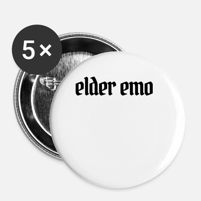 Elder Emo Minimalist Goth Elder Emo - Buttons small 1''/25 mm (5-pack) - white