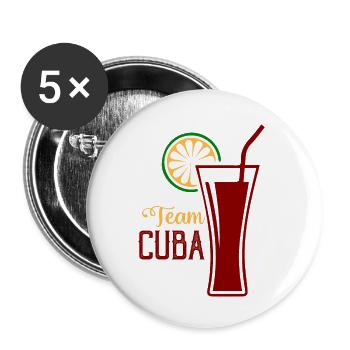 Team Cuba Libre Drinking Rum Alcohol - Buttons klein 25 mm (5er Pack) - Weiß - Vorne
