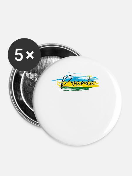 Rwanda - Buttons klein 25 mm (5er Pack) - Weiß