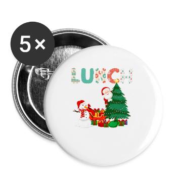 Lunch Lady Funny Christmas Tree Christmas - Buttons small 1''/25 mm (5-pack) - white - Front