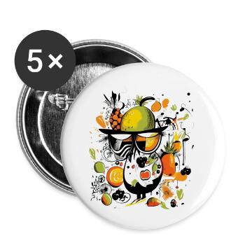 Piou in fruit n°2 - Buttons klein 25 mm (5er Pack) - Weiß - Vorne