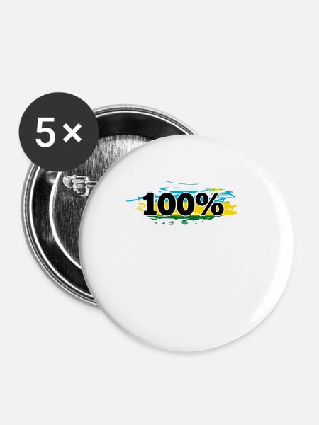 Rwanda - Buttons klein 25 mm (5er Pack) - Weiß