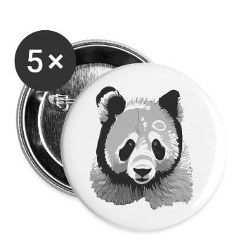 Stilisierter Baby-Panda - Buttons klein 25 mm (5er Pack) - Weiß - Vorne