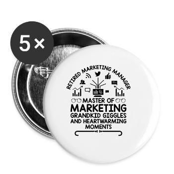 Retired Grandma Pensioner Pension Marketer Marketi - Buttons small 1''/25 mm (5-pack) - white - Front